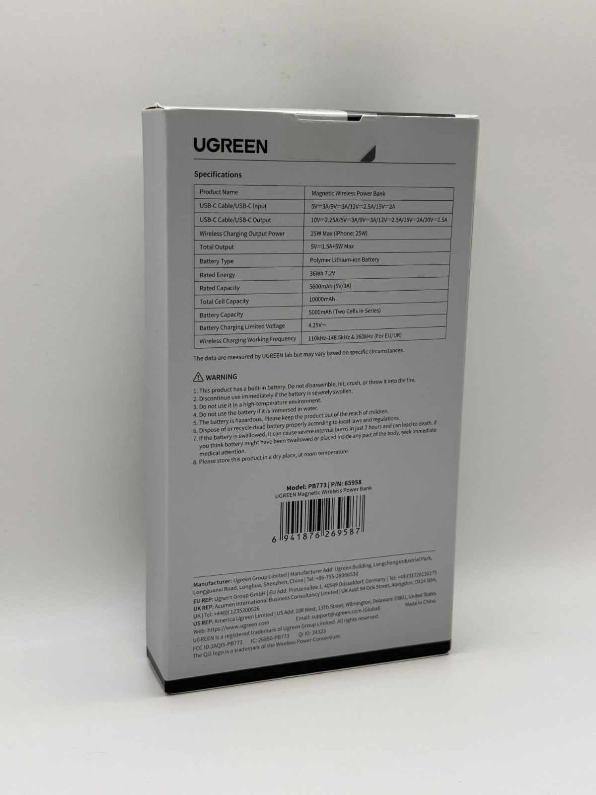 Ugreen MagFlow For MagSafe Power Bank Qi2 25W Wireless Fast Charging 10000mAh