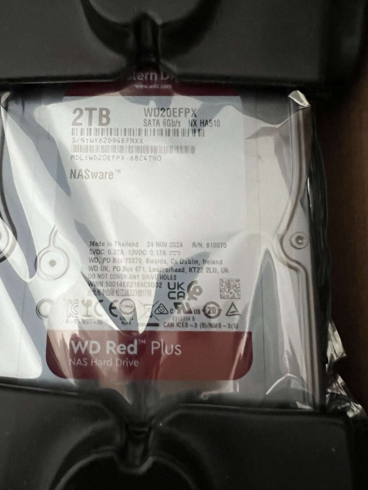 Western Digital Red Plus 2TB (942) Internal Hard Drive 3.5"W SATA3 WD20EFPX