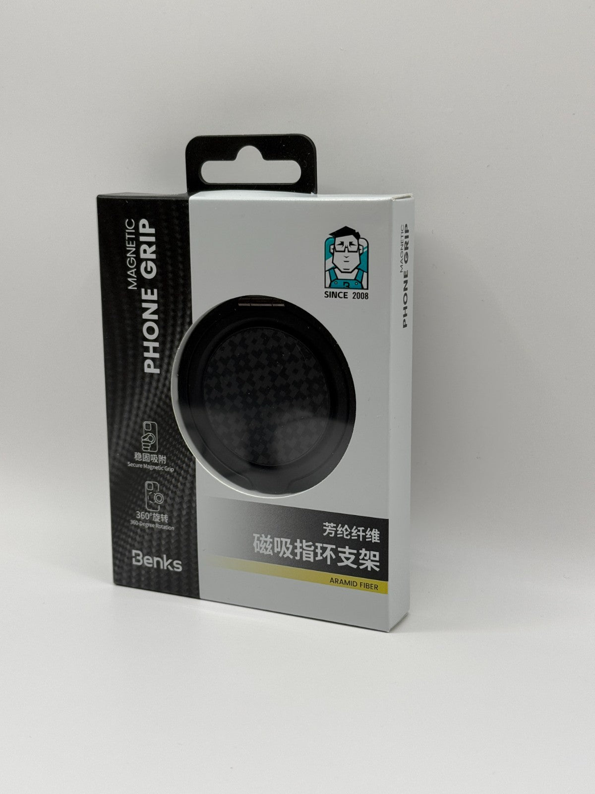 Benks ArmorPop Phone Grip & Stand Aramid Fiber Magnetic Black Sealed New