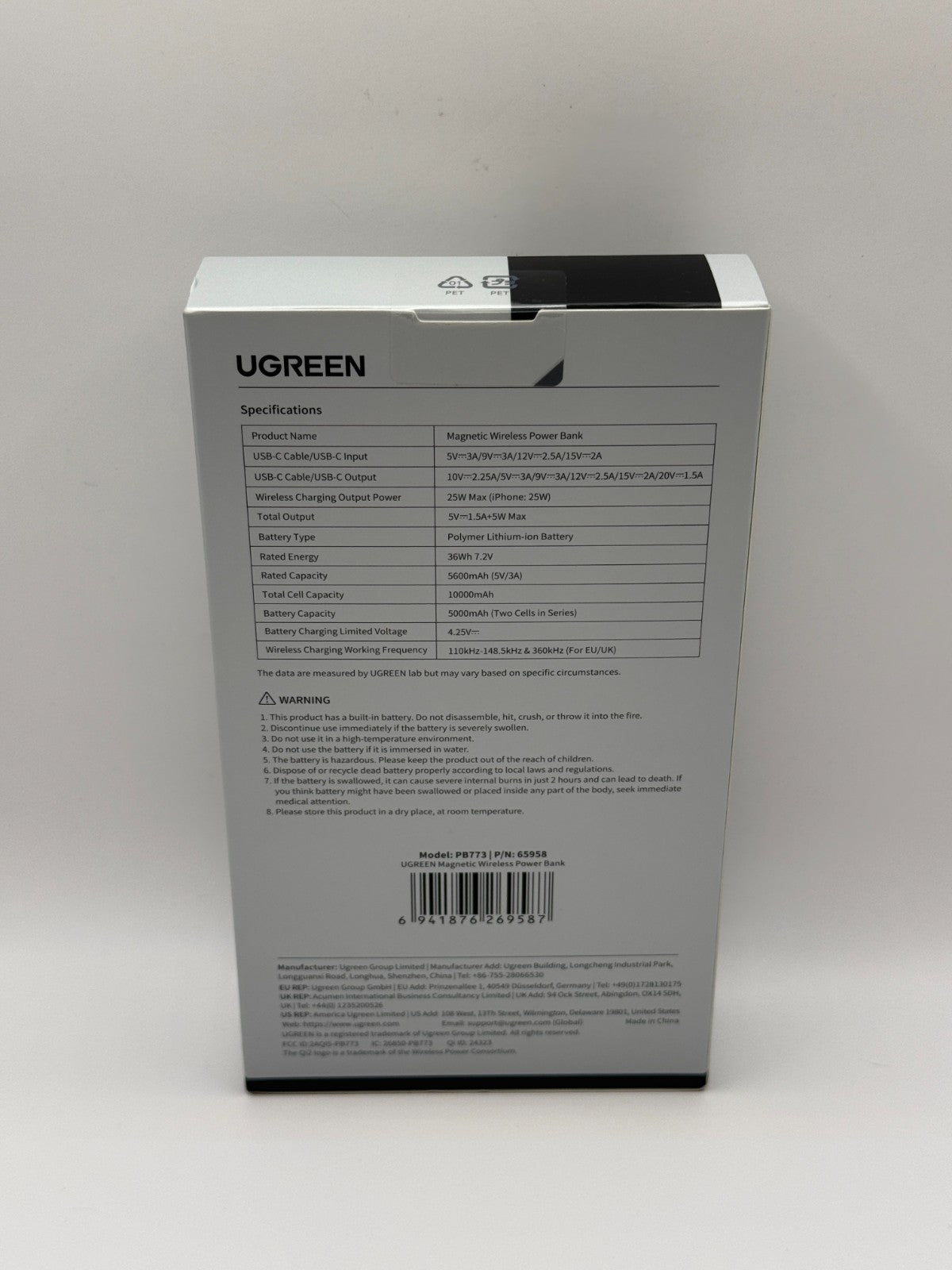 Ugreen MagFlow For MagSafe Power Bank Qi2 25W Wireless Fast Charging 10000mAh