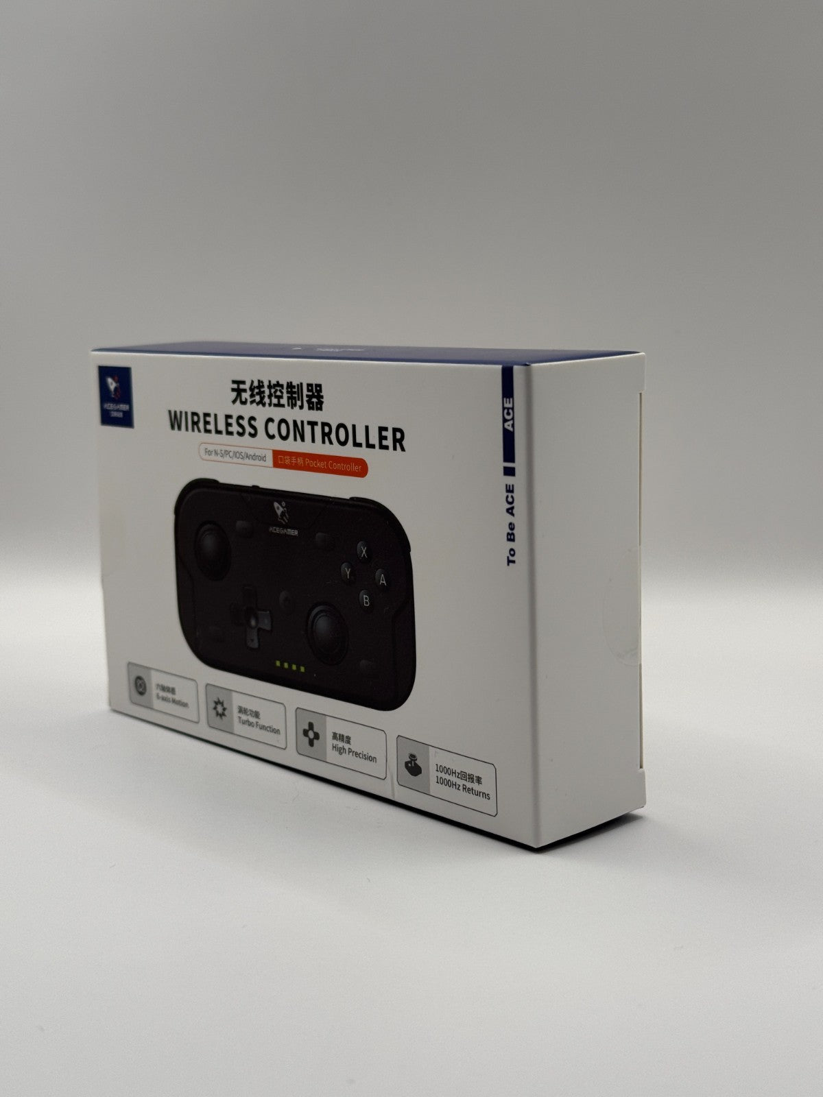 AceGamer T50 Wireless Pocket Controller Black Opened Never Used Pc Mac Mobile NS