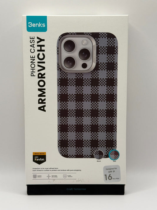 Benks ArmorVichy Kevlar Case Made With Kevlar For Iphone 16 Pro Max Red