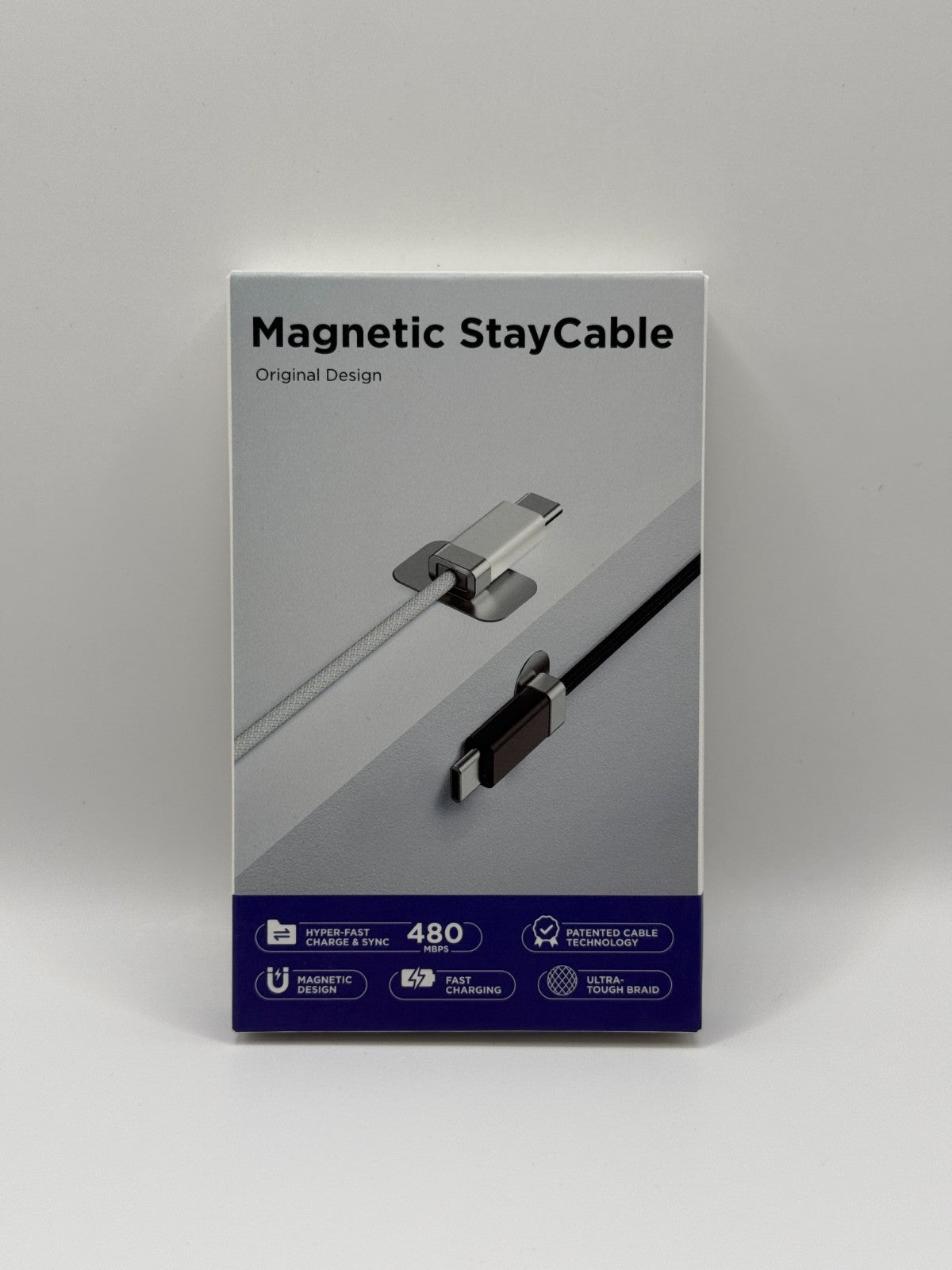 Magtame Magnetic USBC To C Cable Coiled 1.5M Flexible Cord 60W 480Mbps White New