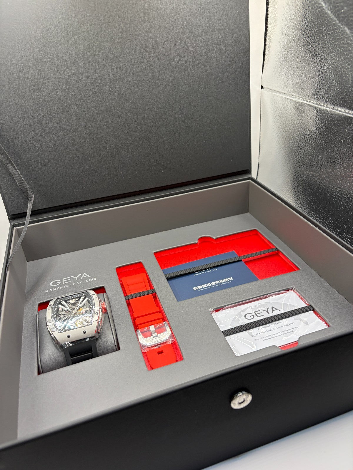 Geya G8253 Stainless Steel Series Automatic Watch Opened Never Used Warranty