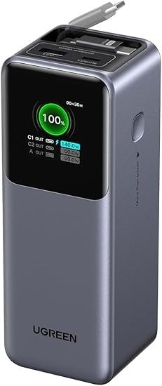 Ugreen nexode 20000 mah 165w Power Bank Retractable Cable New Sealed