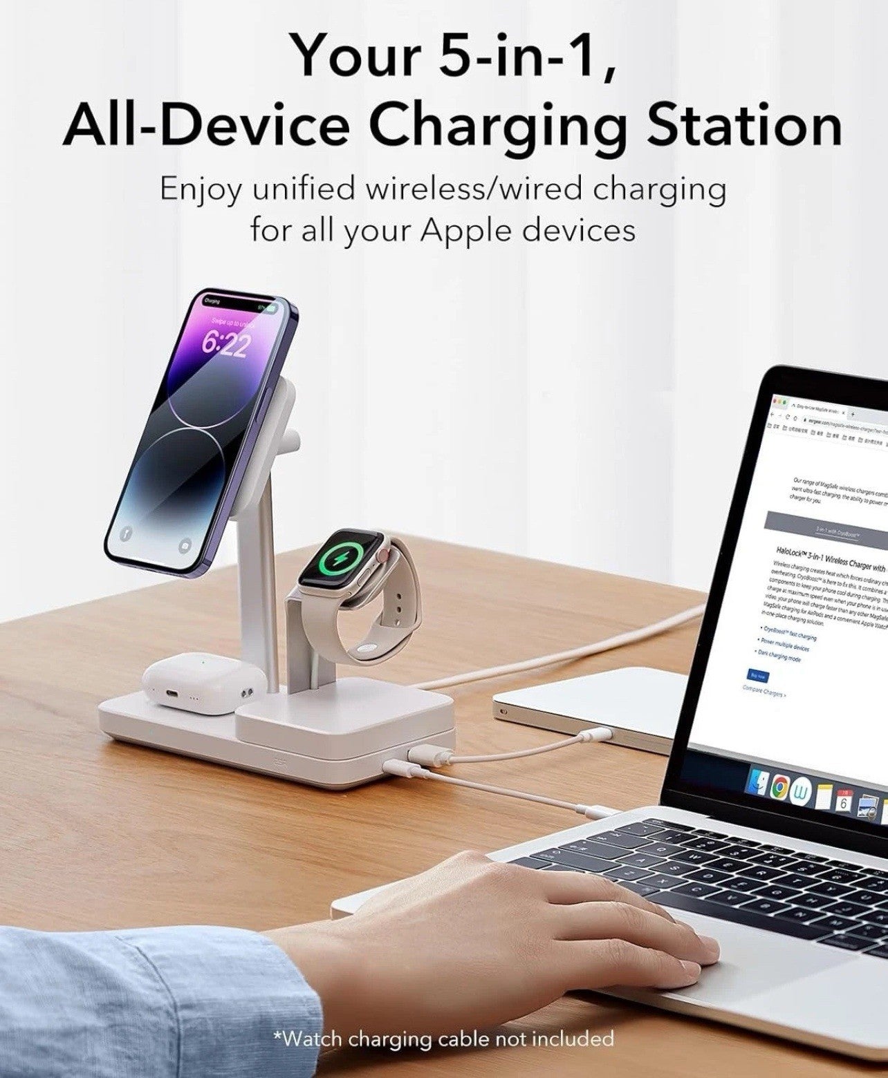 ESR 65W 5-in-1 GaN Charging Station Designed for MagSafe Charger Stand