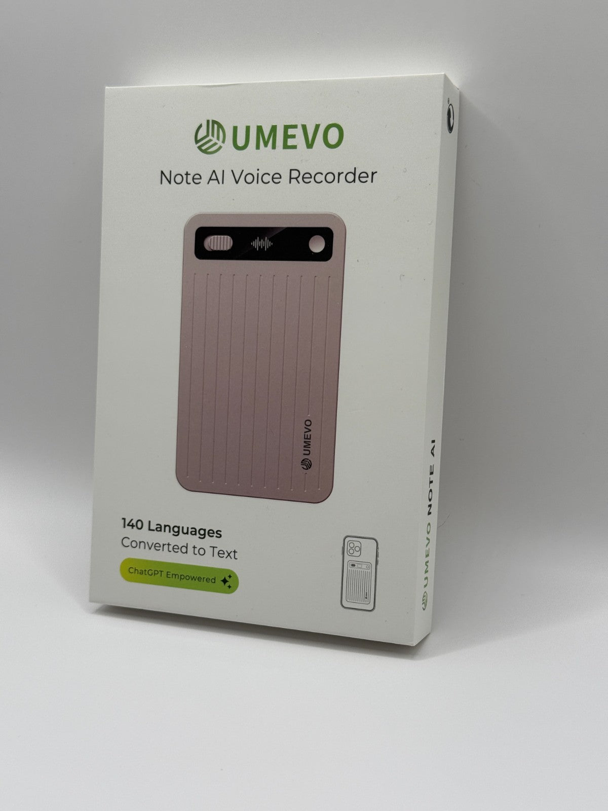 Umevo Note Plus Magnetic AI Powered Voice Recorder Opened Never Used Rose Gold