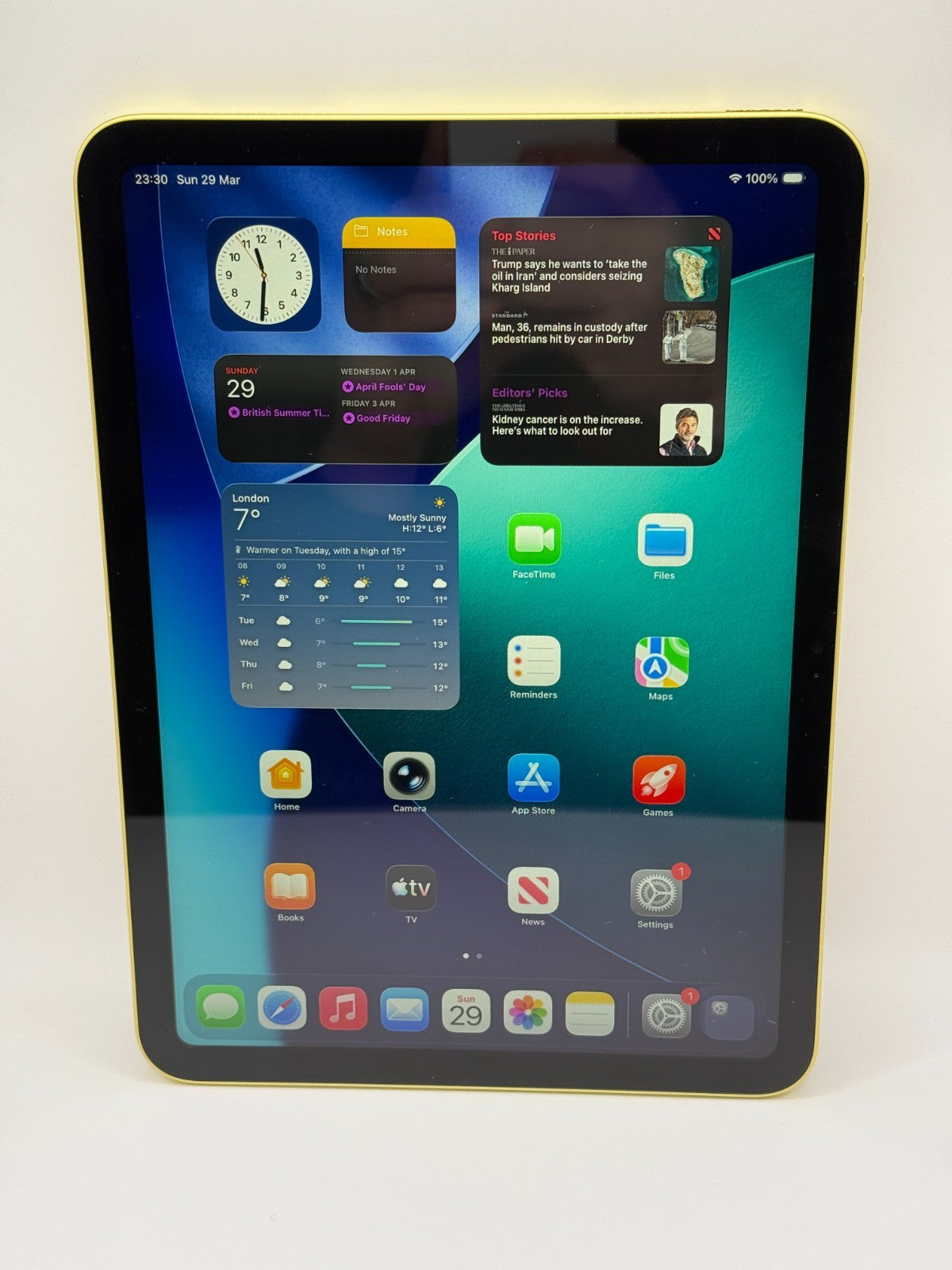 Apple Ipad A16 128GB Wifi 10.9in Yellow Boxed Excellent Condition Warranty