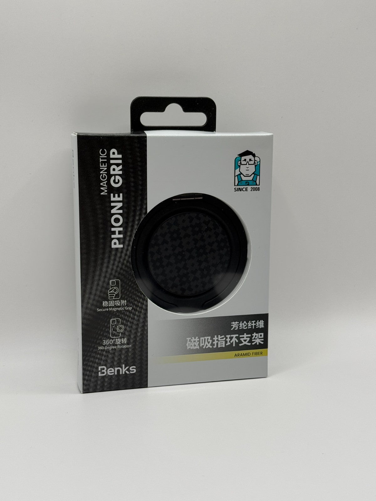 Benks ArmorPop Phone Grip & Stand Aramid Fiber Magnetic Black Sealed New