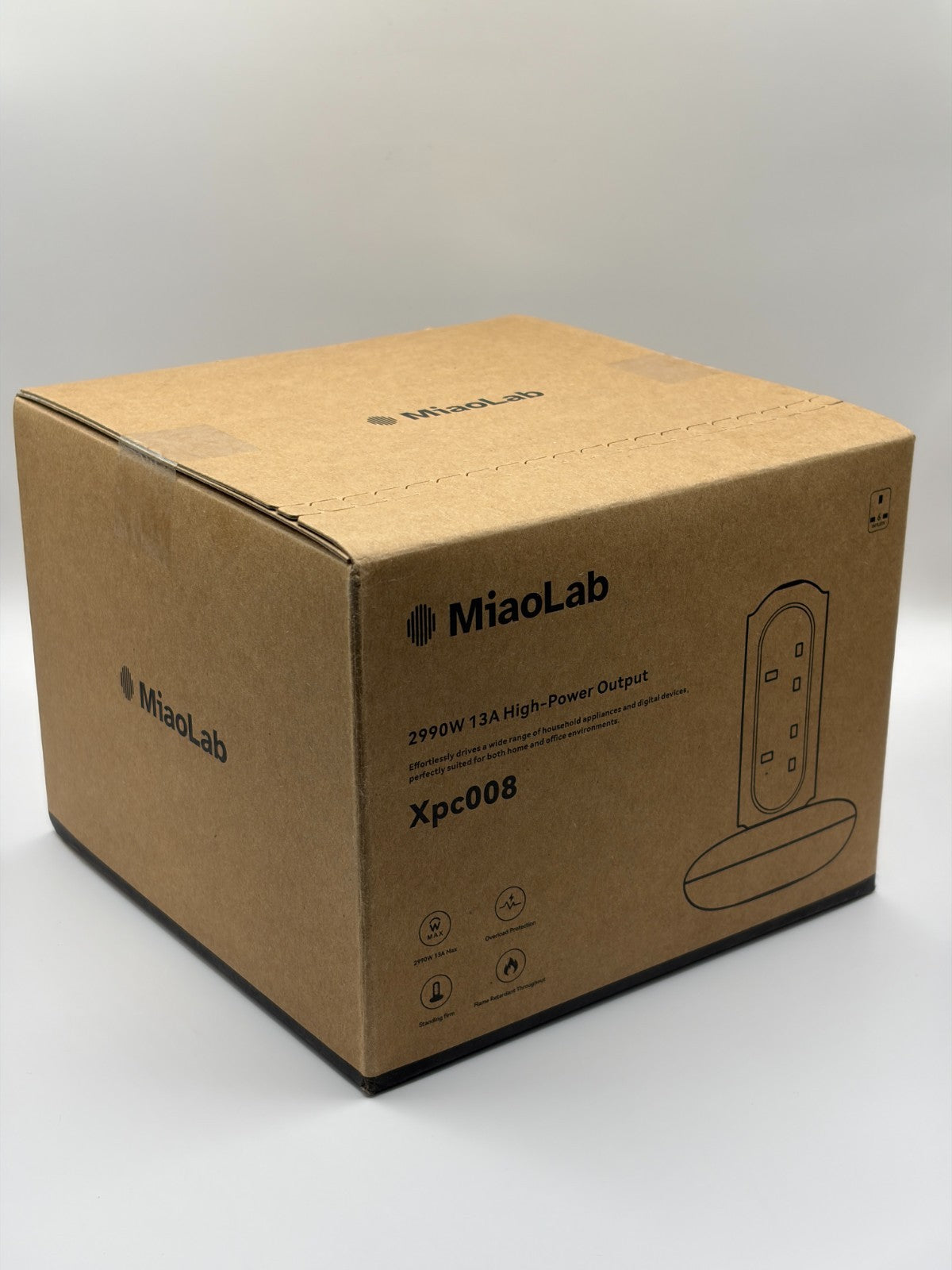 MiaoLab XPC008-UK Tower Power Strip with 6 AC 2990W Brand New Sealed