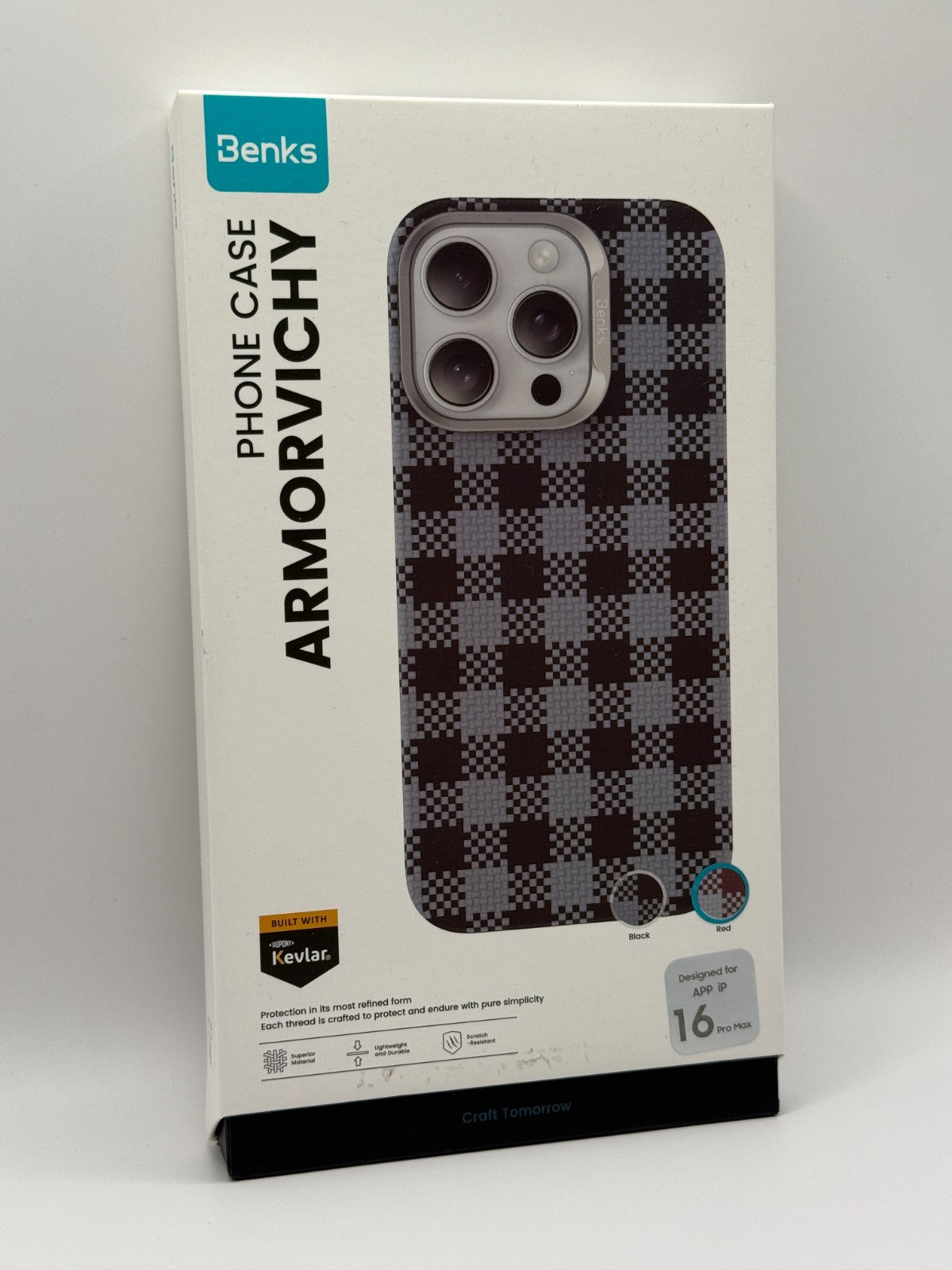 Benks ArmorVichy Kevlar Case Made With Kevlar For Iphone 16 Pro Max Red